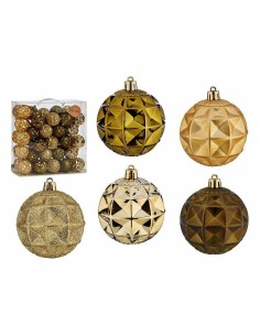 Lot de boules de Noël 7 cm Vert Doré PVC (4 Unités) 2