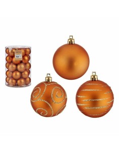 Lot de boules de Noël Orange PVC 6 cm (4 Unités) 2