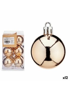 Lot de boules de Noël Bronze PVC Ø 4 cm (12 Unités)