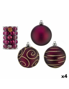 Lot de boules de Noël Violet PVC Ø 6 cm (4 Unités)