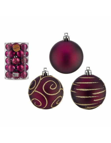 Lot de boules de Noël Violet PVC Ø 6 cm (4 Unités)