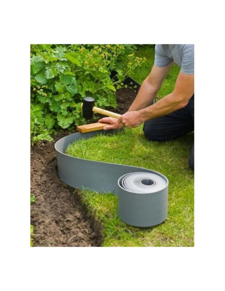 Palissade de Jardin Nature Gris Polyéthylène 7,5 cm x 10 m