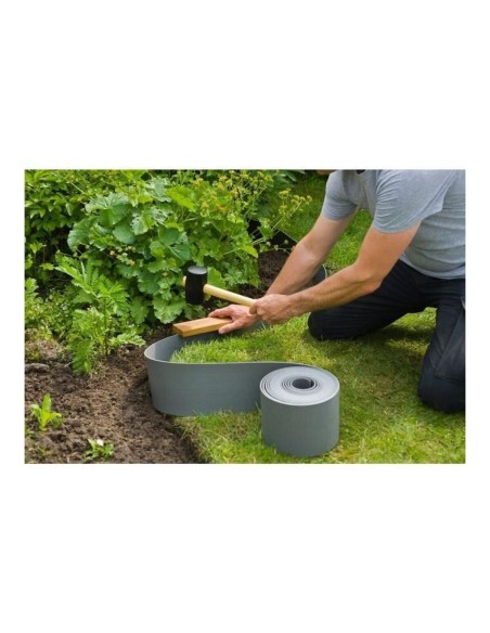 Palissade de Jardin Nature Gris Polyéthylène 7,5 cm x 10 m