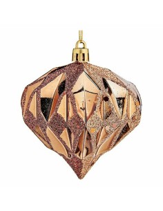 Lot de boules de Noël Krist+ 00889 Marron Plastique Diamant (12 Unités) 2