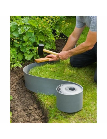 Palissade de Jardin Nature Gris Polyéthylène 7,5 cm x 10 m