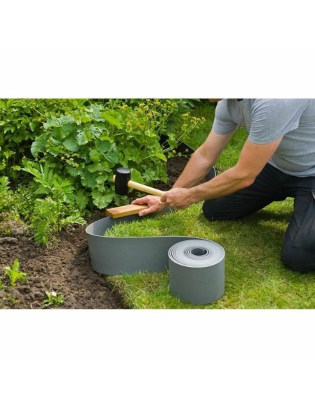 Palissade de Jardin Nature Gris Polyéthylène 7,5 cm x 10 m
