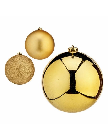 Lot de boules de Noël Krist+ 00791 Doré Plastique Ø 15 cm (4 Unités)
