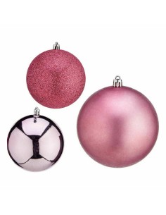 Lot de boules de Noël Krist+ 00787 Rose Plastique (12 Unités) 2