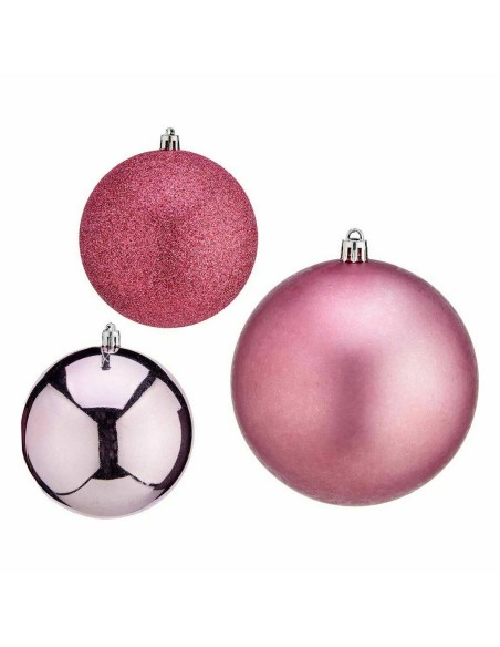 Lot de boules de Noël Krist+ 00787 Rose Plastique (12 Unités)