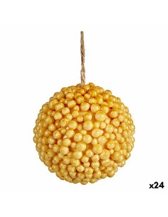 Boule de Noël Krist+ 19A24331 Jaune Plastique (24 Unités)