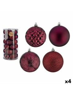 Lot de boules de Noël Violet 8 cm PVC (4 Unités)