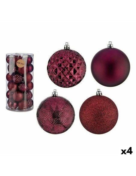 Lot de boules de Noël Violet 8 cm PVC (4 Unités)