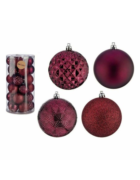 Lot de boules de Noël Violet 8 cm PVC (4 Unités)