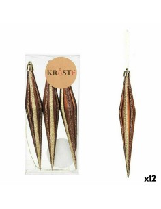 Ensemble Décorations de Noël Krist+ 00899 Marron PVC Allongé 8,5 x 3,5 x 19 cm (12 Unités)