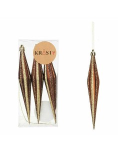 Ensemble Décorations de Noël Krist+ 00899 Marron PVC Allongé 8,5 x 3,5 x 19 cm (12 Unités) 2