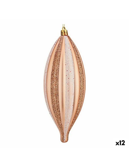 Ensemble Décorations de Noël Krist+ 00904 Cuivre PVC Allongé 3 x 3 x 18 cm (12 Unités)