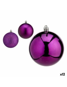 Lot de boules de Noël Krist+ 00776 Violet Plastique (12 Unités)