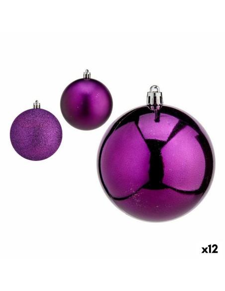 Lot de boules de Noël Krist+ 00776 Violet Plastique (12 Unités)