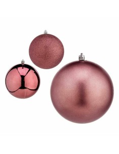 Lot de boules de Noël Krist+ 00798 Rose Plastique Ø 12 cm (6 Unités) 2