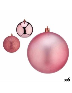 Lot de boules de Noël Krist+ 00810 Rose Plastique (6 Unités)
