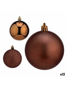 Lot de boules de Noël Krist+ 00783 Marron Plastique (12 Unités)