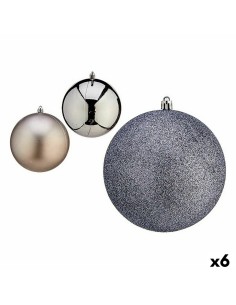 Lot de boules de Noël Krist+ 00762 Argenté Plastique (6 Unités)