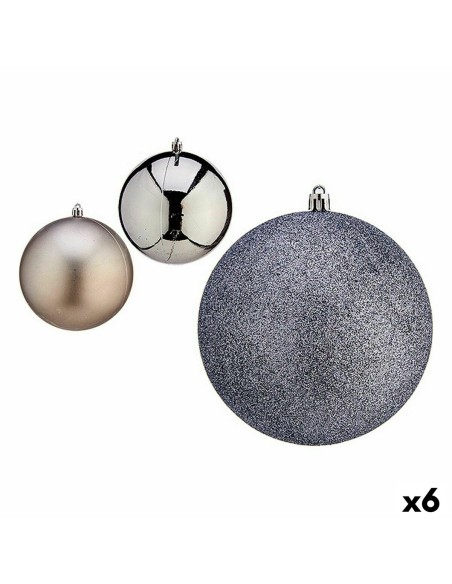 Lot de boules de Noël Krist+ 00762 Argenté Plastique (6 Unités)