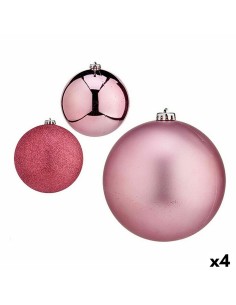Lot de boules de Noël Krist+ 00785 Rose (4 Unités)