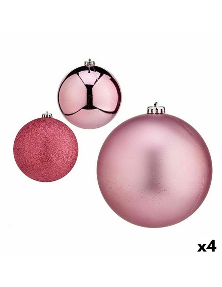 Lot de boules de Noël Krist+ 00785 Rose (4 Unités)