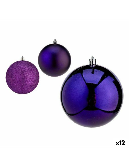 Lot de boules de Noël Krist+ 00775 Violet Plastique (12 Unités)