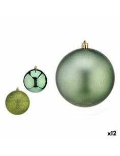 Lot de boules de Noël Krist+ 00805 Vert Plastique (12 Unités)