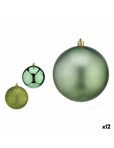 Lot de boules de Noël Krist+ 00805 Vert Plastique (12 Unités)