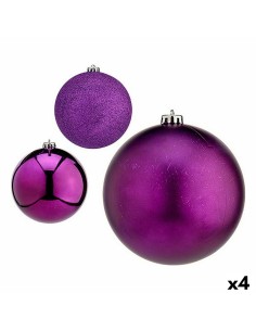 Lot de boules de Noël Krist+ 00833 Violet Plastique Ø 15 cm (4 Unités)
