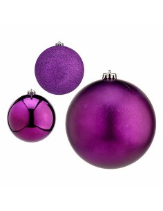 Lot de boules de Noël Krist+ 00833 Violet Plastique Ø 15 cm (4 Unités) 2