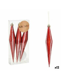 Ensemble Décorations de Noël Krist+ 00905 Rouge PVC Allongé 8,5 x 3,5 x 19 cm (12 Unités)