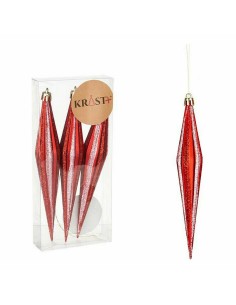Ensemble Décorations de Noël Krist+ 00905 Rouge PVC Allongé 8,5 x 3,5 x 19 cm (12 Unités) 2