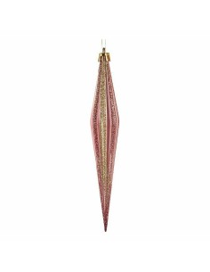 Ensemble Décorations de Noël Krist+ 00902 Rose Doré PVC Allongé 3 x 3 x 18,5 cm (12 Unités) 2
