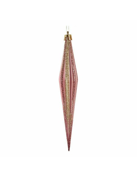 Ensemble Décorations de Noël Krist+ 00902 Rose Doré PVC Allongé 3 x 3 x 18,5 cm (12 Unités)