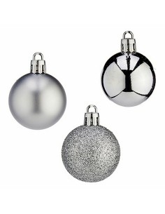 Lot de boules de Noël Krist+ K1912485-4 Argenté Plastique 4 cm (12 Unités) 2