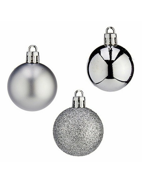 Lot de boules de Noël Krist+ K1912485-4 Argenté Plastique 4 cm (12 Unités)