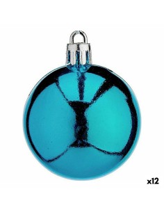 Lot de boules de Noël Krist+ 00466-1 Bleu Plastique (12 Unités)