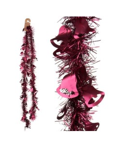 Guirlande de Noël guirlande Cloches Fuchsia Plastique 12 x 12 x 200 cm (36 Unités) 2