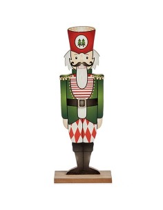 Figurine Décorative Casse-Noisette Noir Rouge Vert Bois 8 x 40 x 15 cm (12 Unités) 2