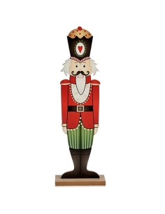 Figurine Décorative Casse-Noisette Blanc Noir Rouge Vert Bois 10 x 60 x 19 cm (6 Unités) 2