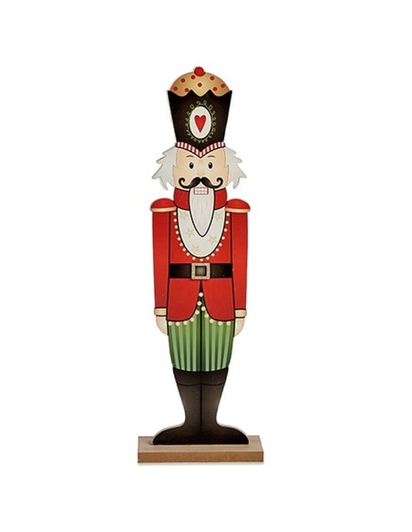 Figurine Décorative Casse-Noisette Blanc Noir Rouge Vert Bois 10 x 60 x 19 cm (6 Unités)