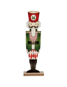 Figurine Décorative Casse-Noisette Blanc Noir Rouge Vert Bois 10 x 60 x 19 cm (6 Unités) 2