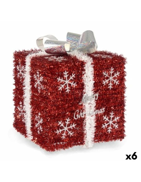 Boîte Cadeau Blanc Rouge Argenté polypropylène PET 20 x 23 x 20 cm (6 Unités)