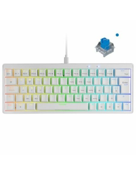 Clavier pour jeu Mars Gaming MKMINIPROWBES Blanc Qwerty US