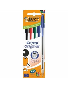 Ensemble de Stylos Bic Cristal Original 516346 Multicouleur (5 Unités)