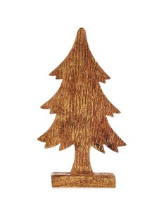 Figurine Décorative Sapin de Noël Doré Bois 5 x 31 x 15,5 cm (6 Unités) 2